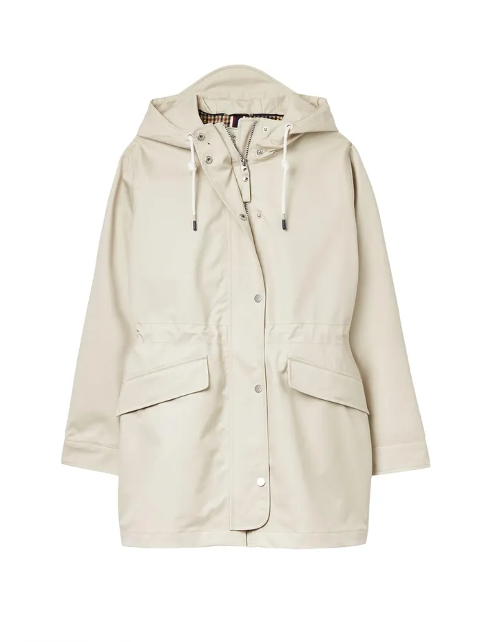 Joules Coats and Jackets Neutral Waterproof Raincoat With Hood 8211 Women