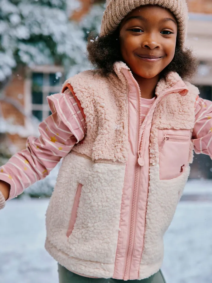 Joules Coats and Jackets Pink Fleece Gilet 8211 Girls