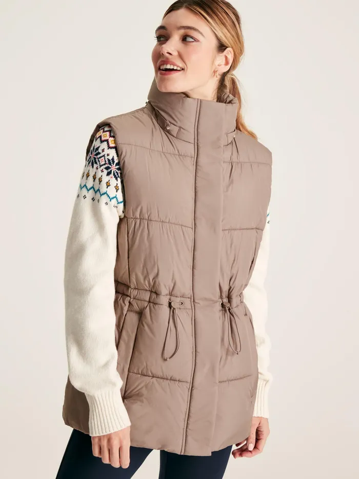 Joules Coats and Jackets Silver Showerproof Padded Gilet With Hood 8211 Women Joules Coats and Jackets Silver Showerproof Padded Gilet With Hood 8211 Women