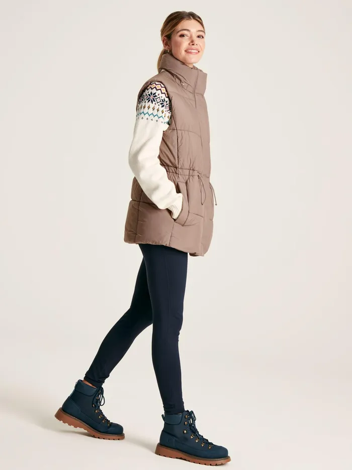 Joules Coats and Jackets Silver Showerproof Padded Gilet With Hood 8211 Women