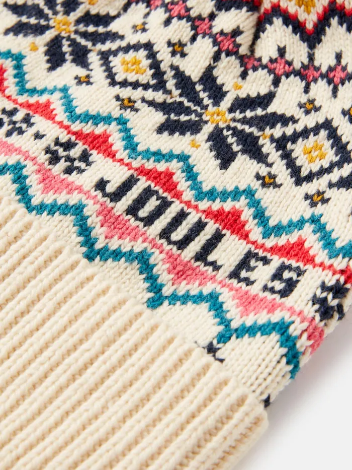 Joules Hats Ivory Fair Isle Knitted Hat 8211 Women