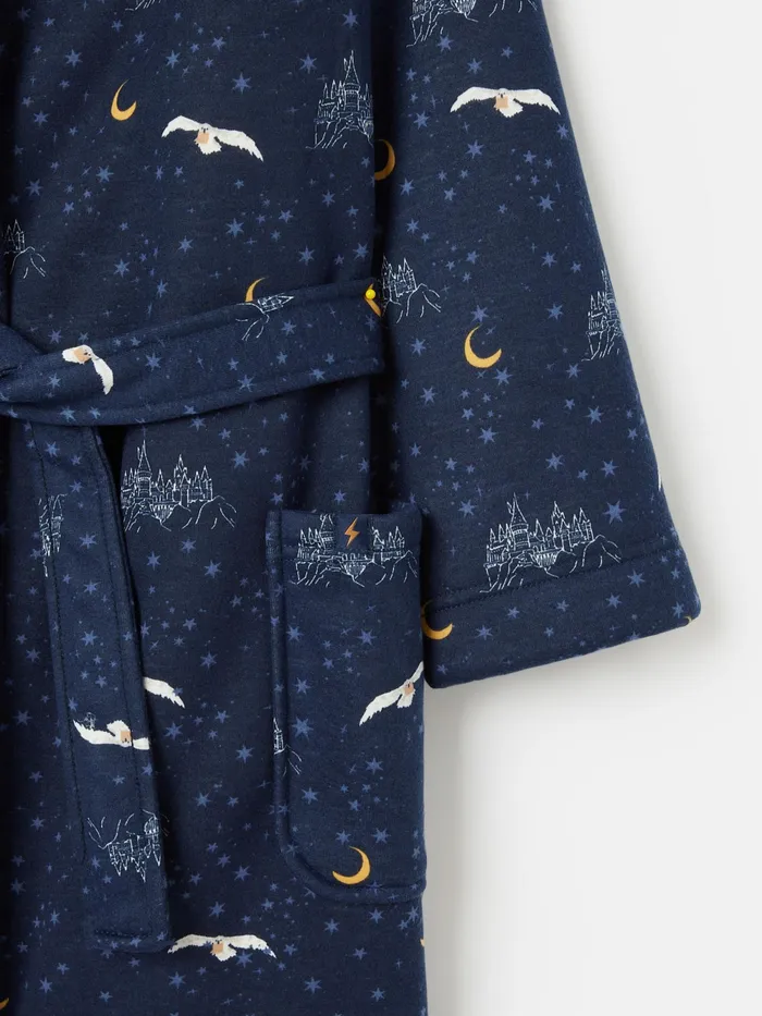 Joules Nightwear Navy Harry Potter Fleece Dressing Gown 8211 Girls