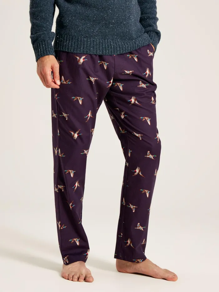Joules Nightwear Purple Mallards Cotton Pyjama Bottoms With Pockets 8211 Men