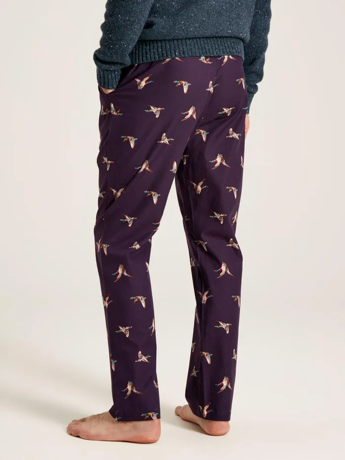 Joules Nightwear Purple Mallards Cotton Pyjama Bottoms With Pockets 8211 Men
