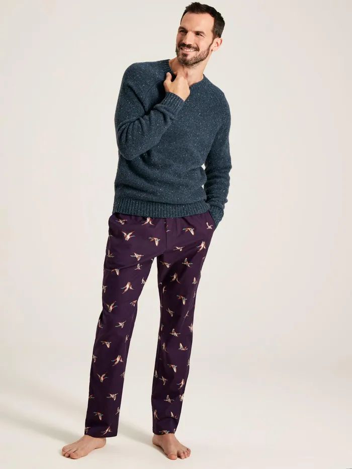 Joules Nightwear Purple Mallards Cotton Pyjama Bottoms With Pockets 8211 Men