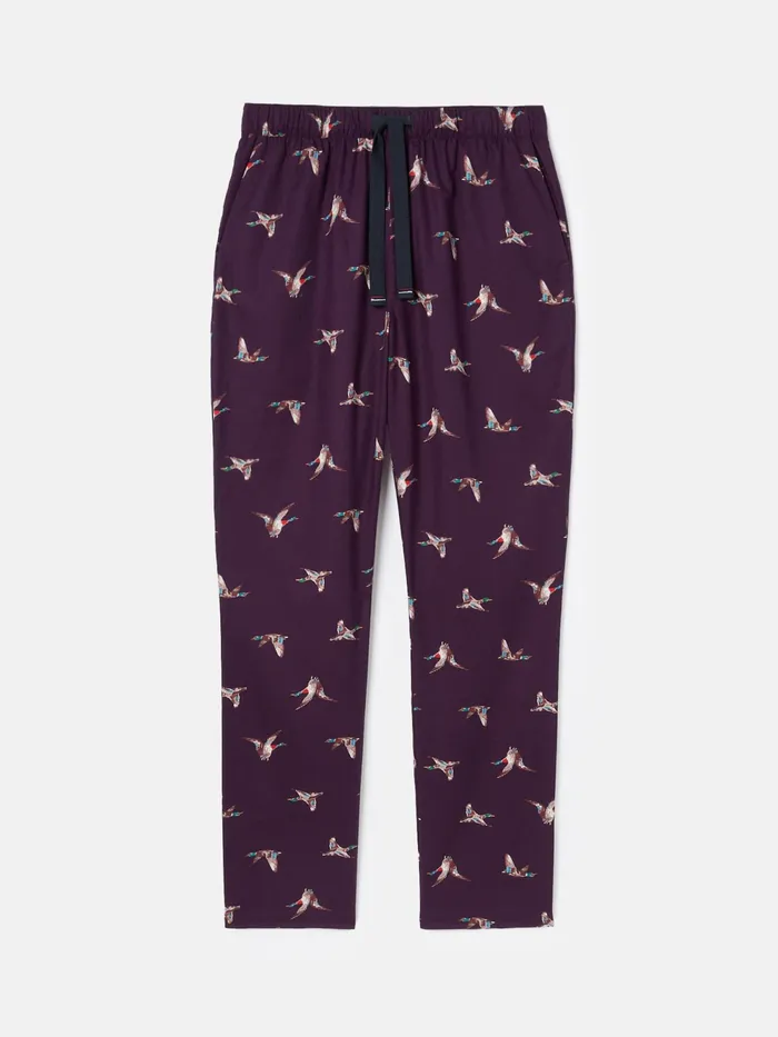 Joules Nightwear Purple Mallards Cotton Pyjama Bottoms With Pockets 8211 Men