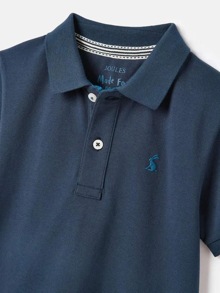 Joules Polo Shirts Navy Blue Pique Cotton Polo Shirt 8211 Boys