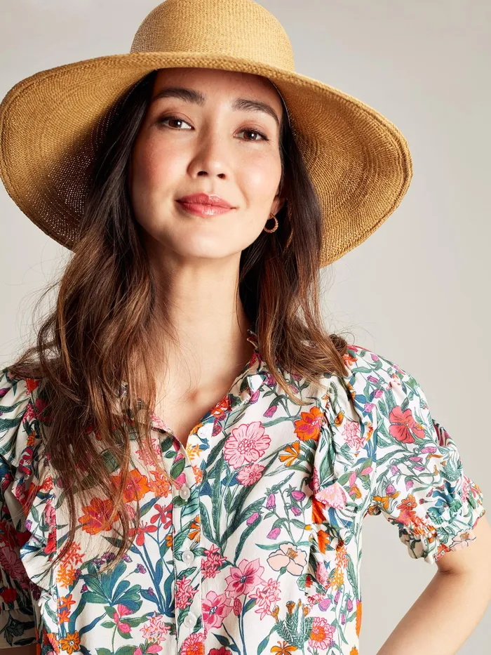 Joules Shirts and Blouses White Half Placket Frill Blouse 8211 Women
