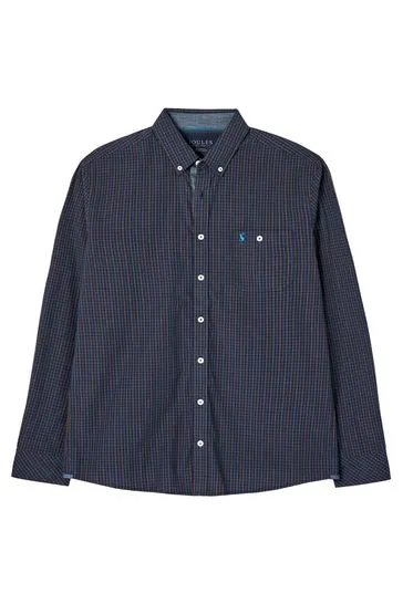 Joules Shirts Blue Abbott Classic Fit Long Sleeve Peached Poplin Shirt 8211 Men
