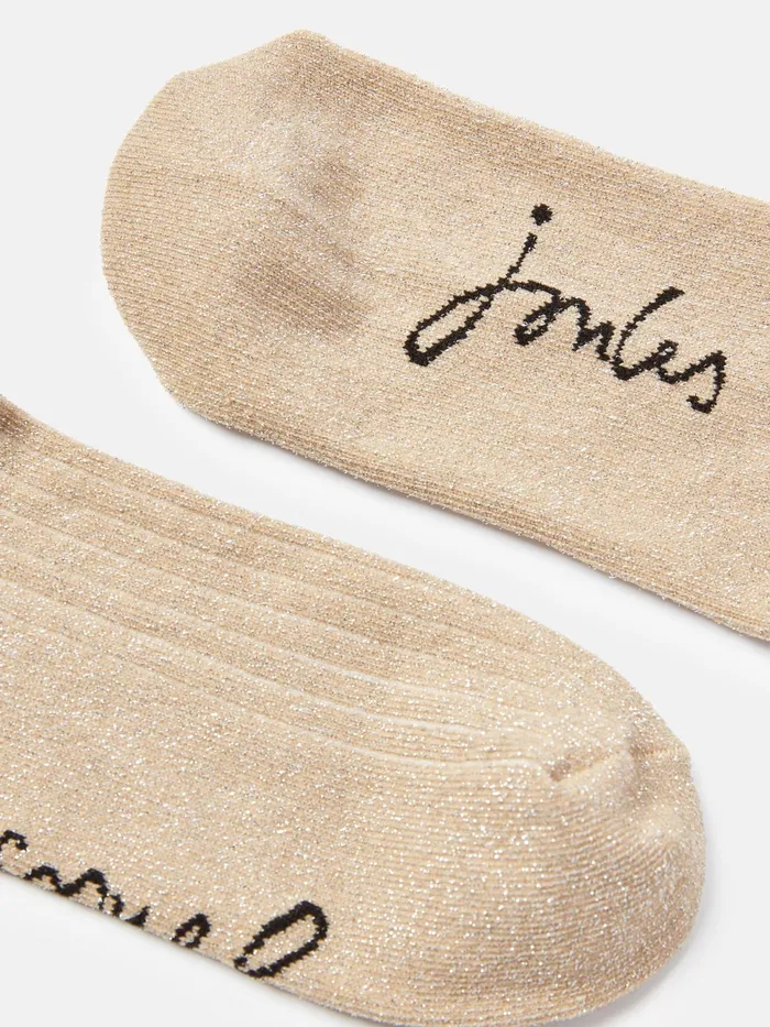 Joules Socks and Tights Gold Glitter Ankle Socks 8211 Women