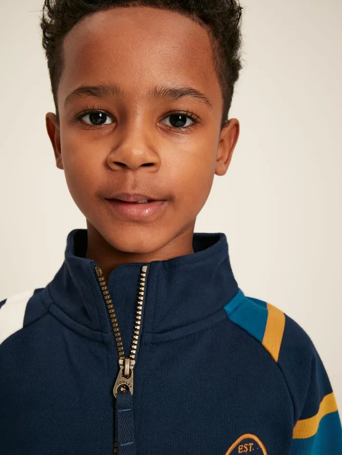 Joules Sweatshirts and Hoodies Navy Quarter Zip Rugby Sweatshirt 8211 Boys