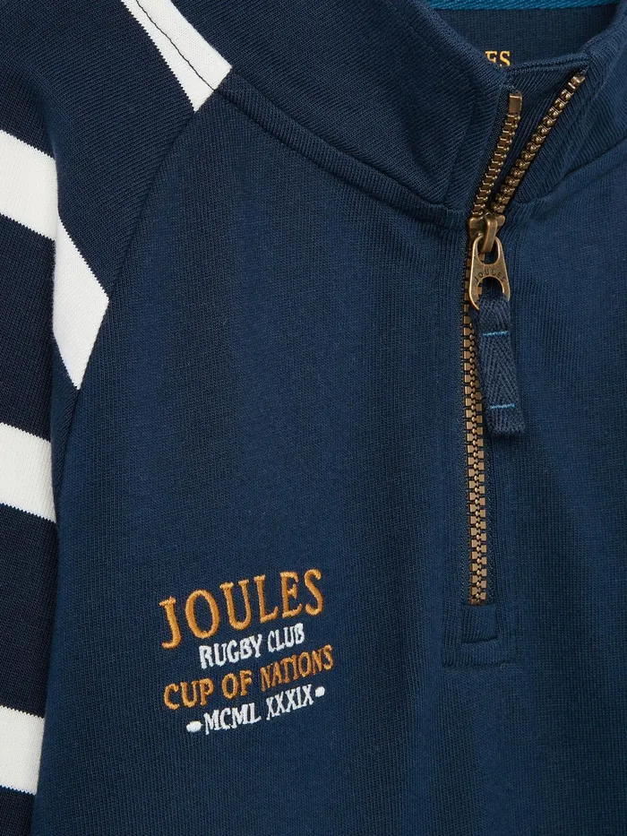 Joules Sweatshirts and Hoodies Navy Quarter Zip Rugby Sweatshirt 8211 Boys