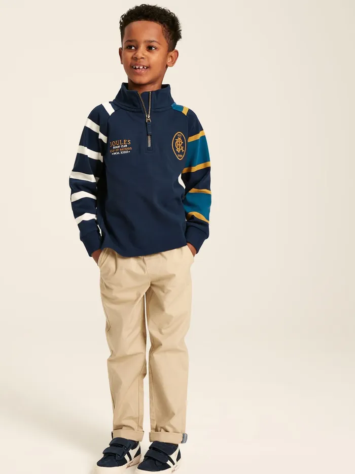 Joules Sweatshirts and Hoodies Navy Quarter Zip Rugby Sweatshirt 8211 Boys