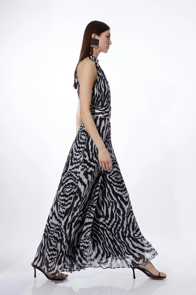 Jumpsuits Women Karen Millen Mono Swirl Printed Georgette Woven Jumpsuit Mono