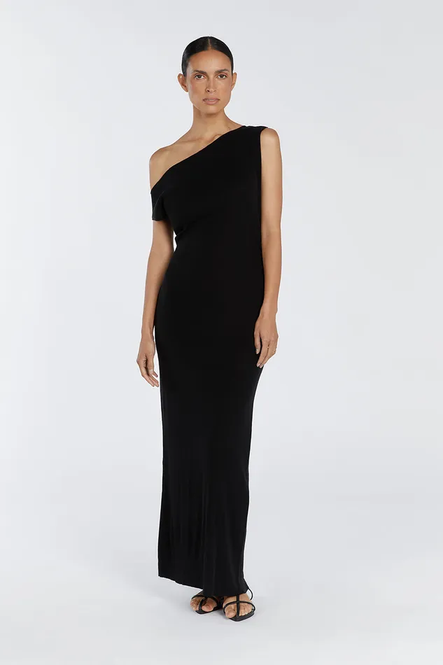 JUNIE BLACK KNIT MIDI DRESS Women DISSH Event Dresses