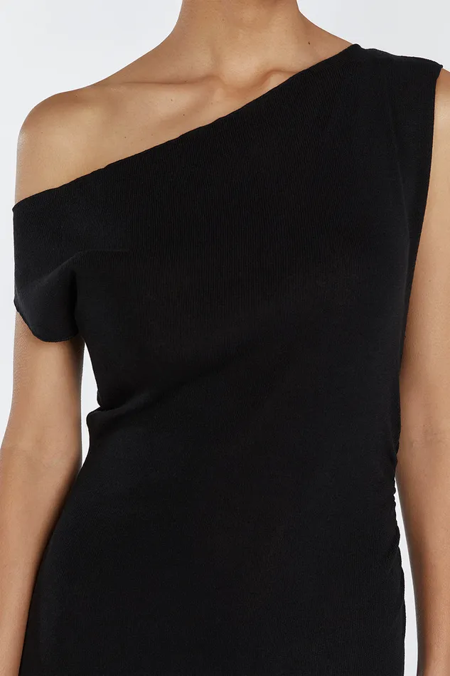 JUNIE BLACK KNIT MIDI DRESS Women DISSH Event Dresses