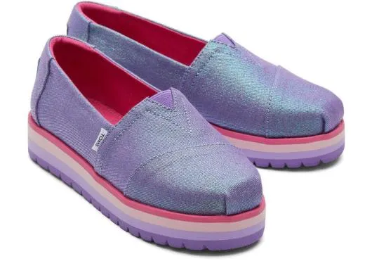 Kids KidsYouth Alp Platform Purple Glimmer Kids Shoe Passionflower Glimmer TOMS Alpargatas