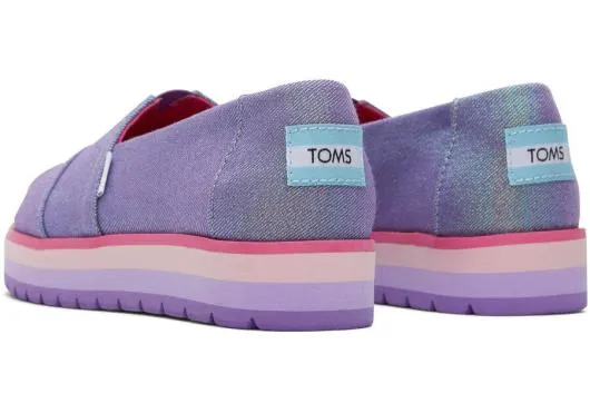 Kids KidsYouth Alp Platform Purple Glimmer Kids Shoe Passionflower Glimmer TOMS Alpargatas