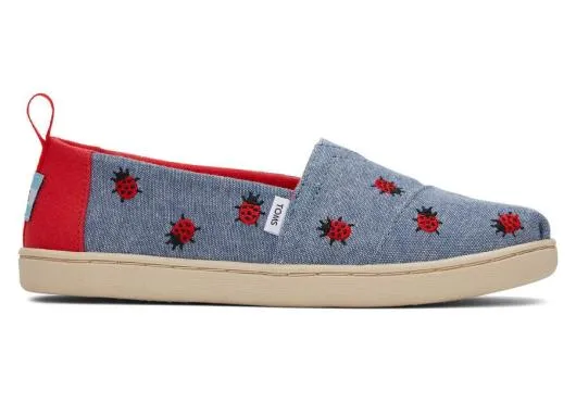 Kids KidsYouth Alpargata Lucky Ladybugs Chambray TOMS Alpargatas