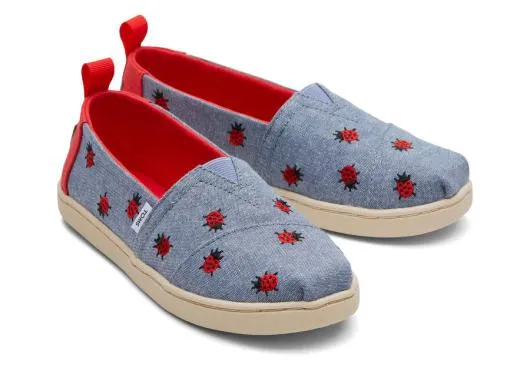 Kids KidsYouth Alpargata Lucky Ladybugs Chambray TOMS Alpargatas