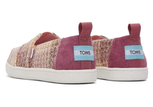 Kids KidsYouth Alpargata Plaid Tweed Kids Shoe Pink Quartz TOMS Alpargatas