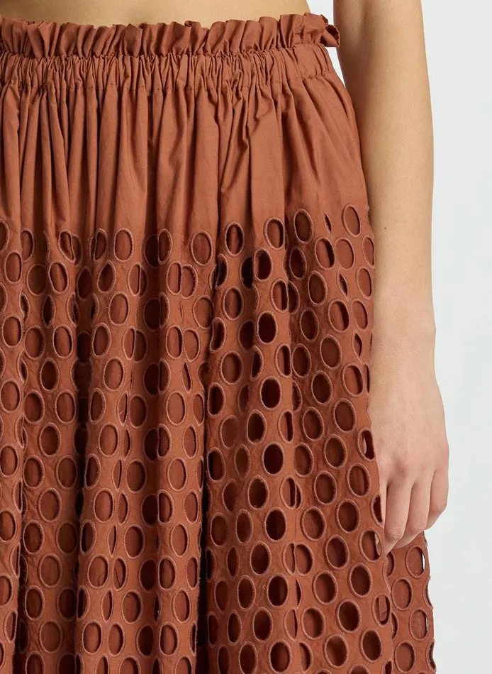 Knitwear Women ALC Flora Eyelet Maxi Skirt Sequoia Knitwear Women ALC Flora Eyelet Maxi Skirt Sequoia