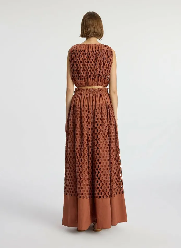 Knitwear Women ALC Flora Eyelet Maxi Skirt Sequoia Knitwear Women ALC Flora Eyelet Maxi Skirt Sequoia