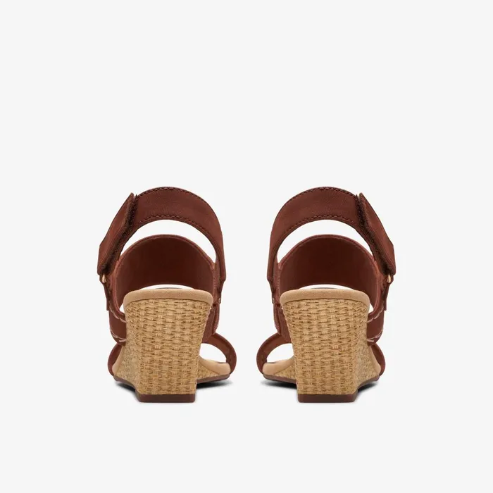 Kyarra Rose Tan Nubuck Women Clarks Wedges