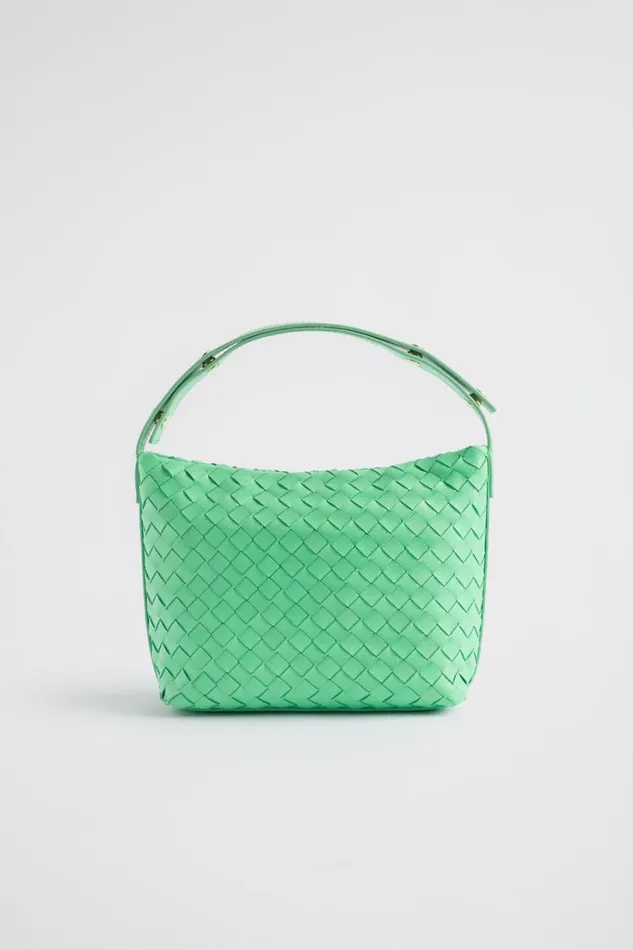 Leather Bags Woman Seed Heritage Leather Woven Shoulder Bag Key Lime
