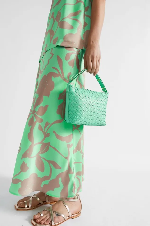 Leather Bags Woman Seed Heritage Leather Woven Shoulder Bag Key Lime