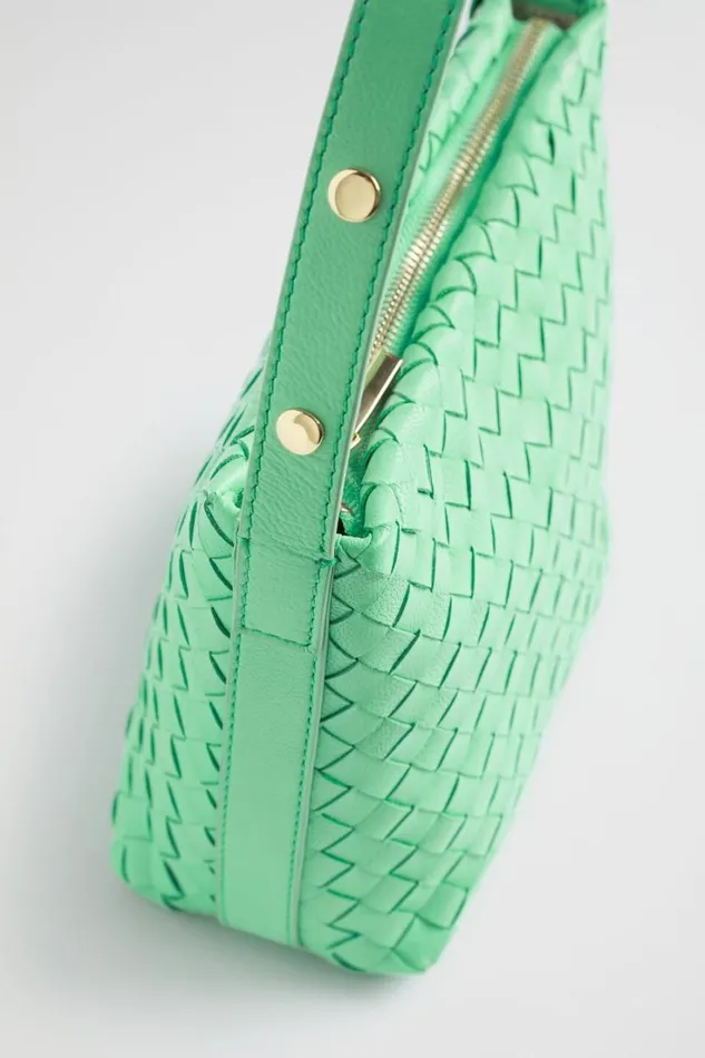 Leather Bags Woman Seed Heritage Leather Woven Shoulder Bag Key Lime