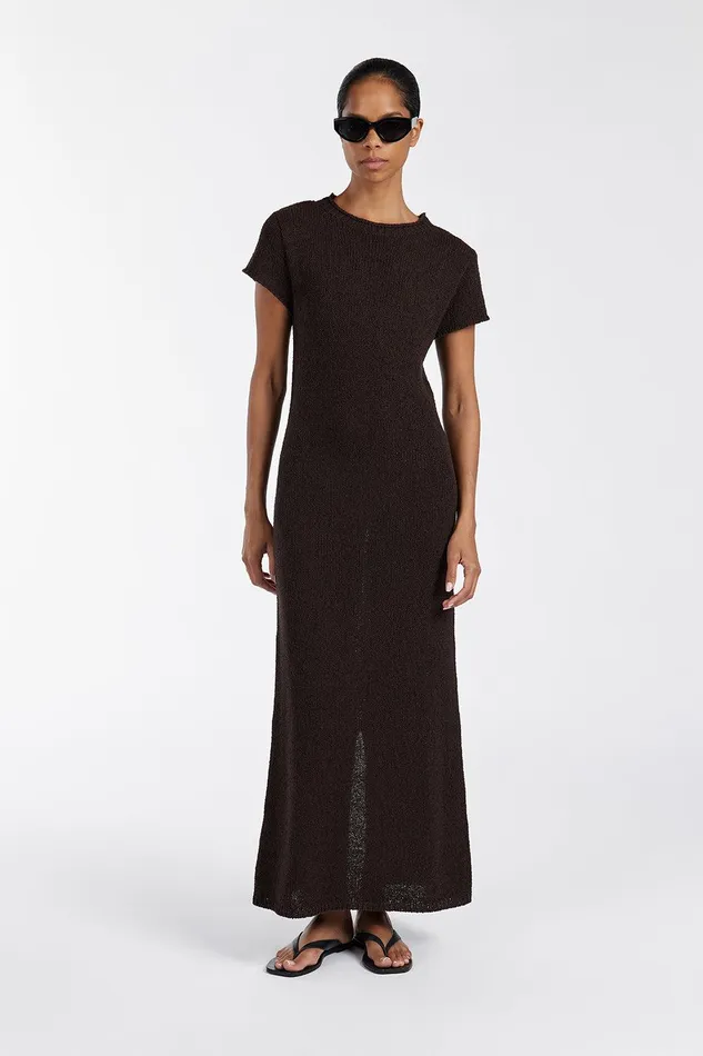 LEO BITTER CHOC KNIT MIDI DRESS Women DISSH Knit Dresses