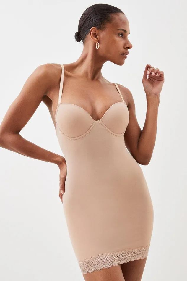 Lingerie Women Karen Millen Super Control Slip Dress Nude