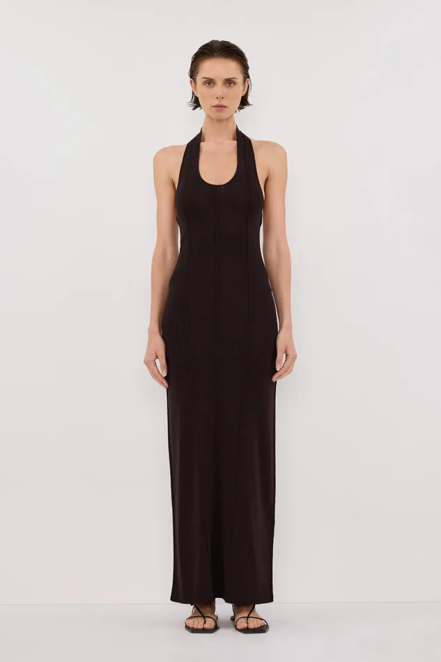 LISS BITTER CHOC HALTER MAXI DRESS Women DISSH Maxi Dresses