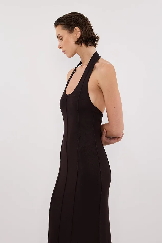 LISS BITTER CHOC HALTER MAXI DRESS Women DISSH Maxi Dresses