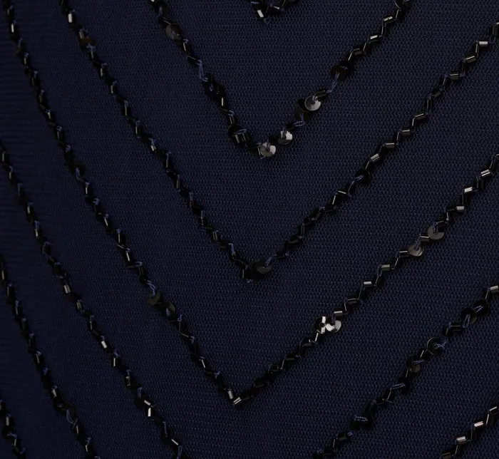 Long Dresses Womens Adrianna Papell Plus Size Art Deco Beaded Blouson Dress With Halter Neckline In Navy Black