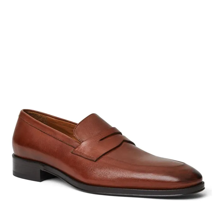 Maioco Slip On Loafer Cognac Leather Men Bruno Magli Dress Shoes
