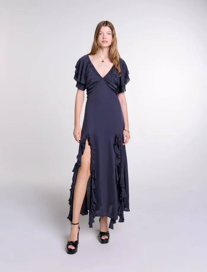 Maje Dresses Womens Openback Maxi Dress Black