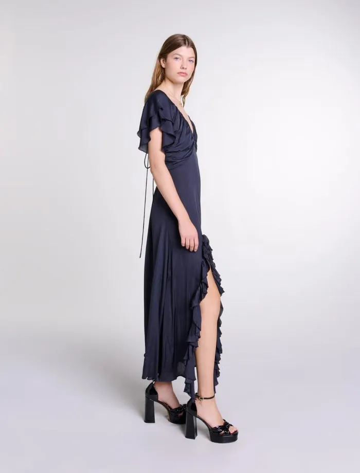Maje Dresses Womens Openback Maxi Dress Black