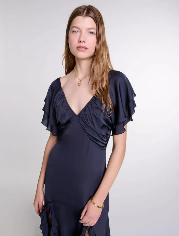 Maje Dresses Womens Openback Maxi Dress Black