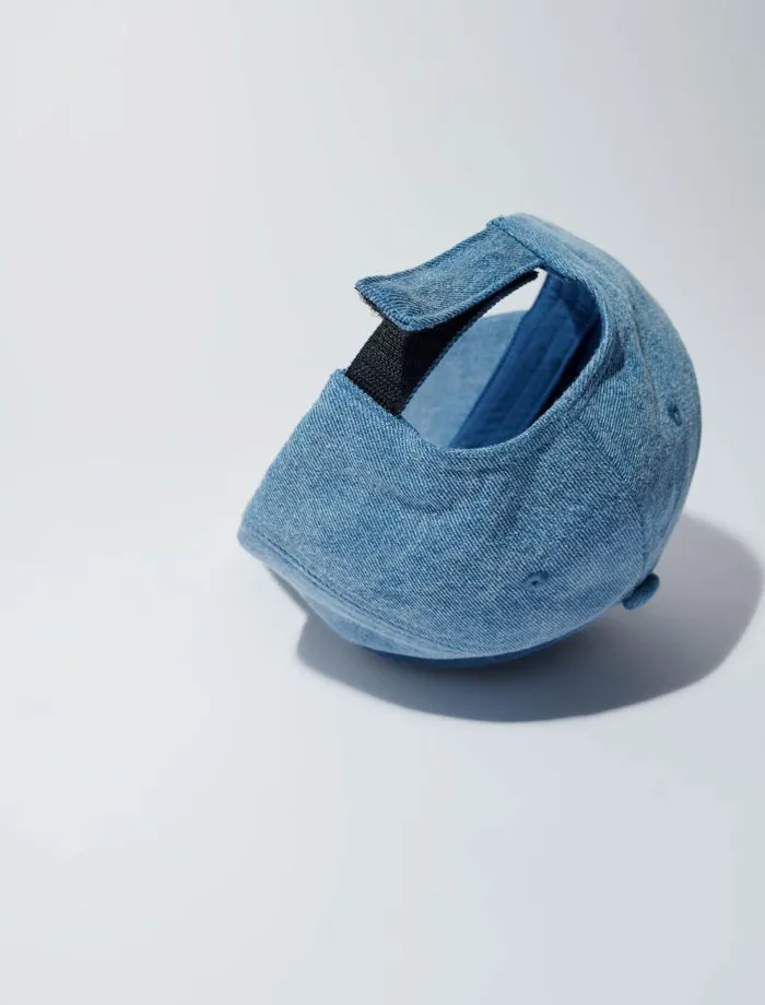 Maje Hats Womens Denim Cap With Clover Logo Blue