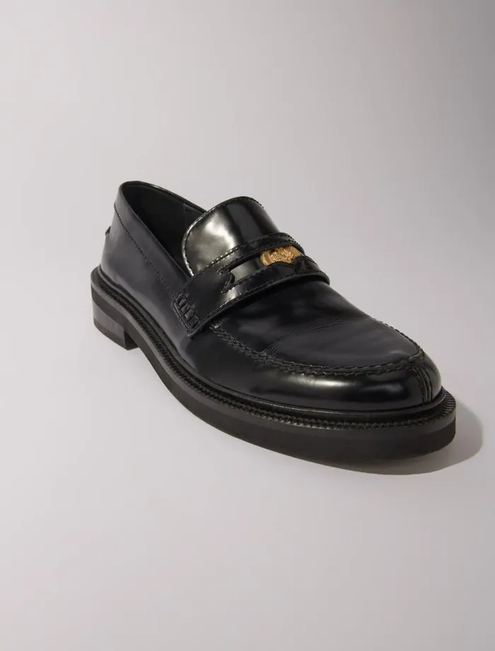 Maje Loafers and Mules Womens Leather Loafers Black