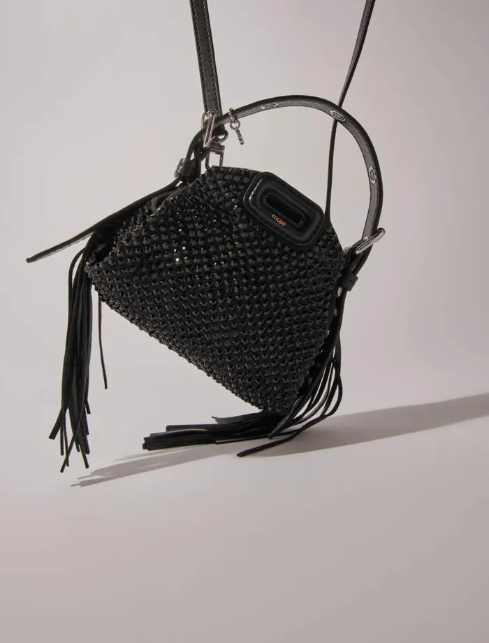 Maje Mini Bags Womens Miss M Nano Rhinestone Bag Black