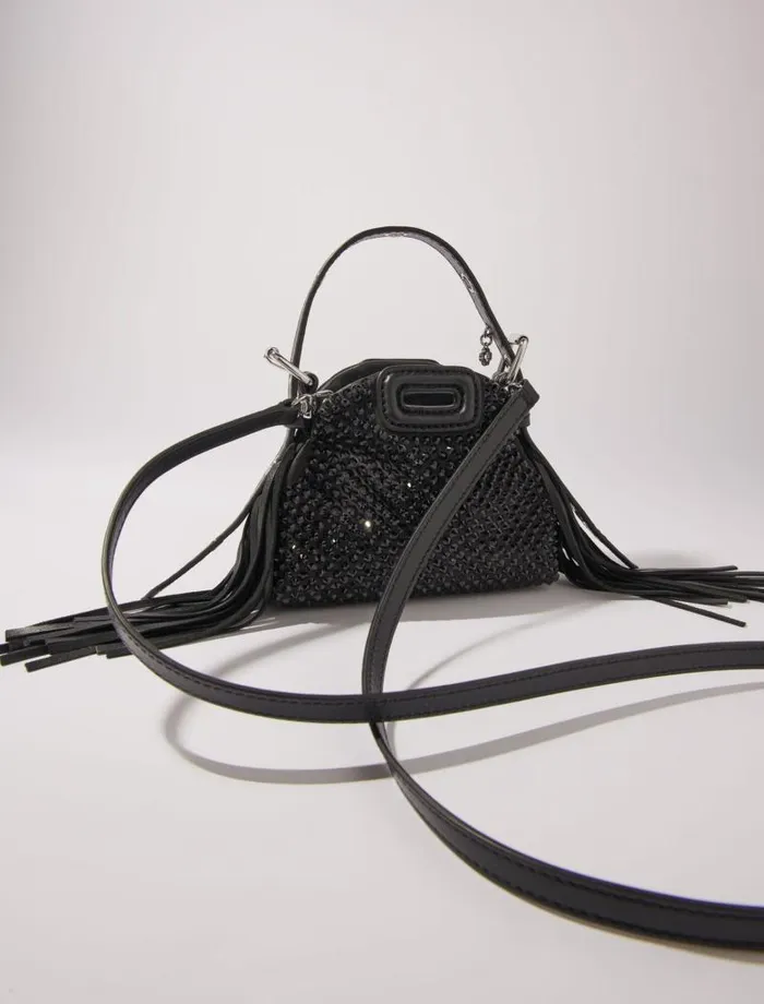 Maje Mini Bags Womens Miss M Nano Rhinestone Bag Black