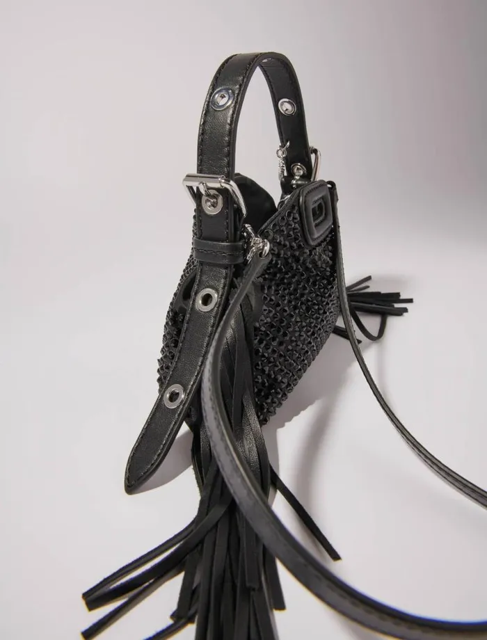 Maje Mini Bags Womens Miss M Nano Rhinestone Bag Black
