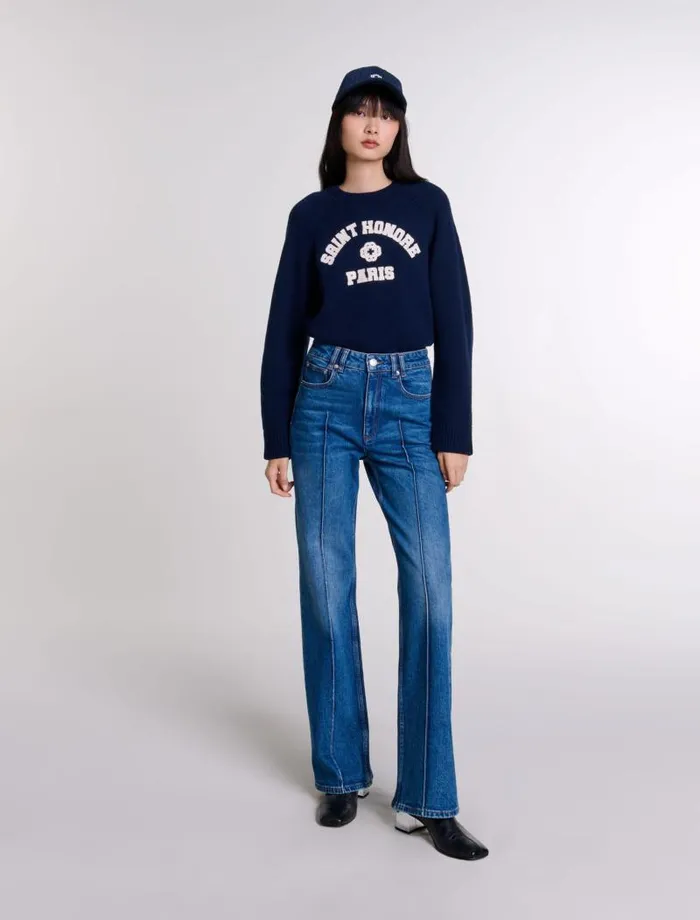 Maje Pants and Jeans Womens Straightleg Jeans Blue