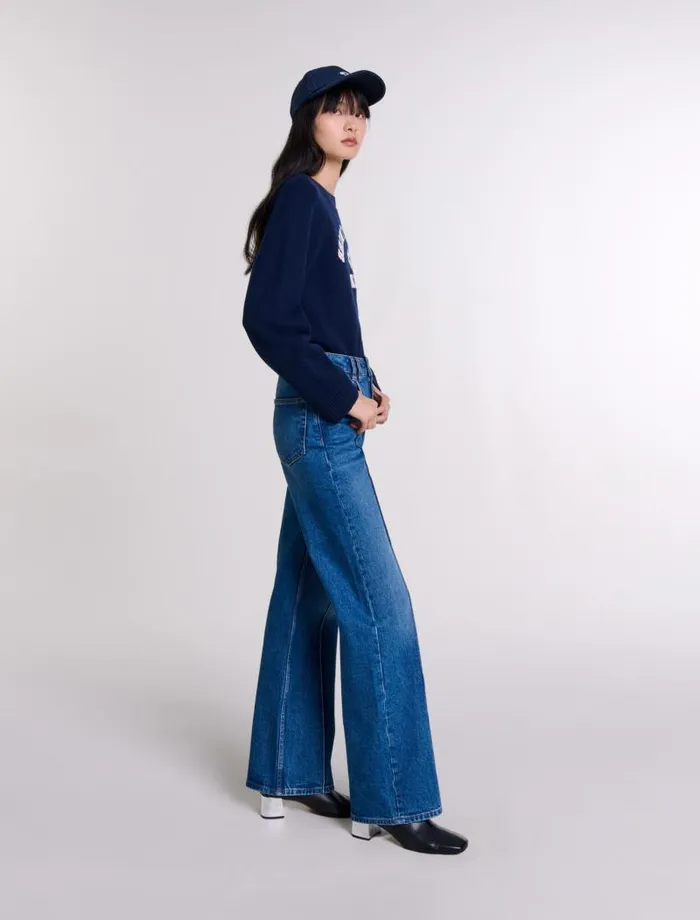 Maje Pants and Jeans Womens Straightleg Jeans Blue