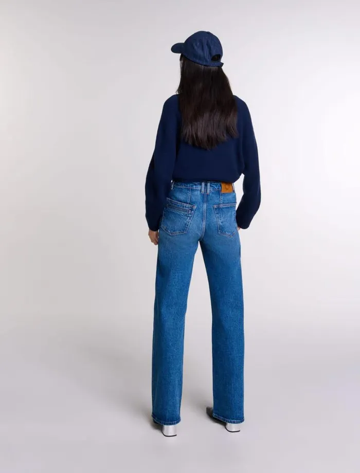 Maje Pants and Jeans Womens Straightleg Jeans Blue