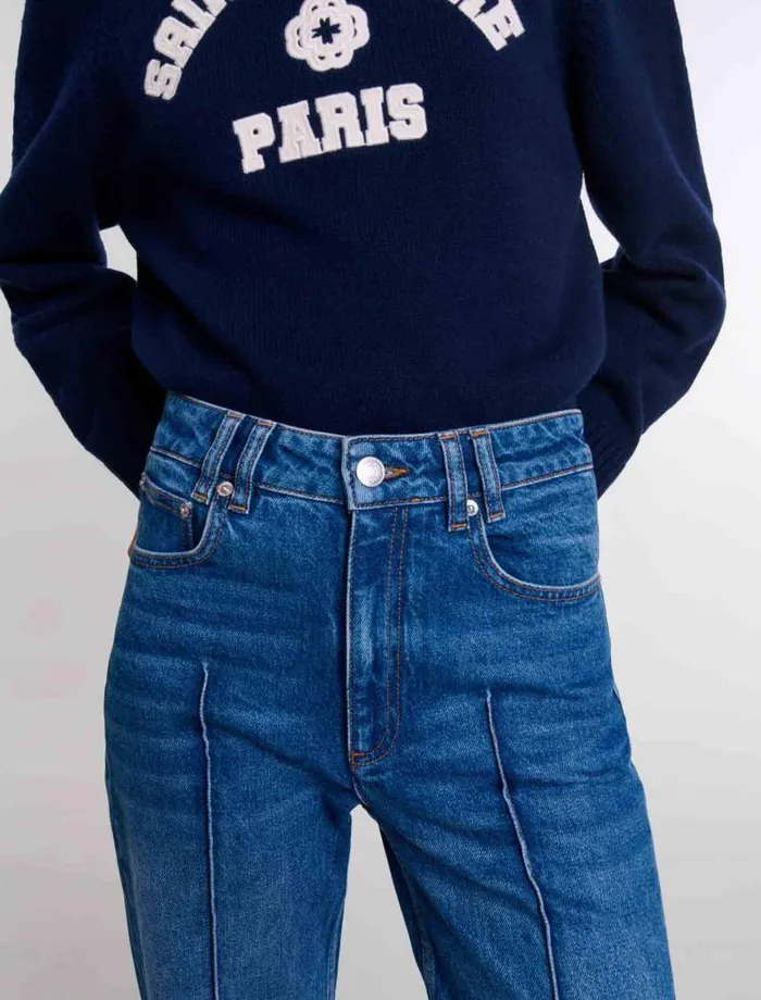 Maje Pants and Jeans Womens Straightleg Jeans Blue