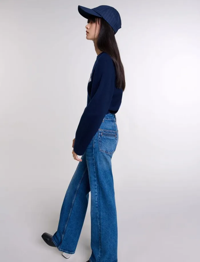 Maje Pants and Jeans Womens Straightleg Jeans Blue